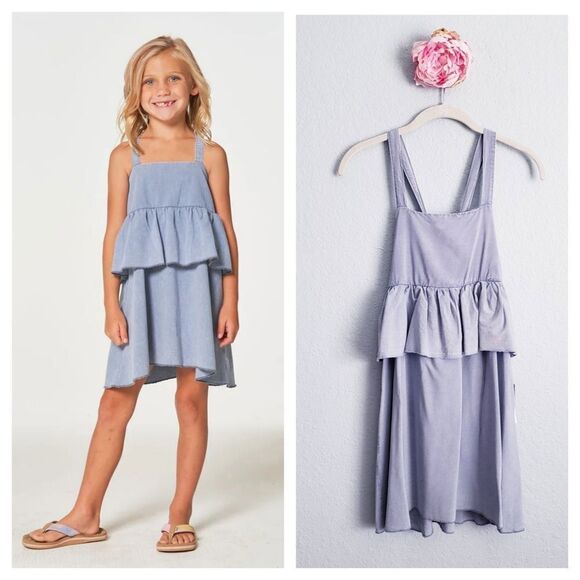 Chaser Girls Coastal Chambray Cloth Flouncy Sundress - Picture 1 of 8